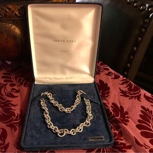 🤗 SOLD! Judith Ripka Sterling Silver Rolo Textured Link Necklace